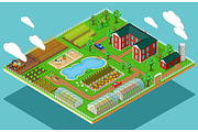 Isometric 3d Farm Agriculture