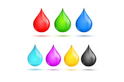 Drops CMYK and RGB. Vector