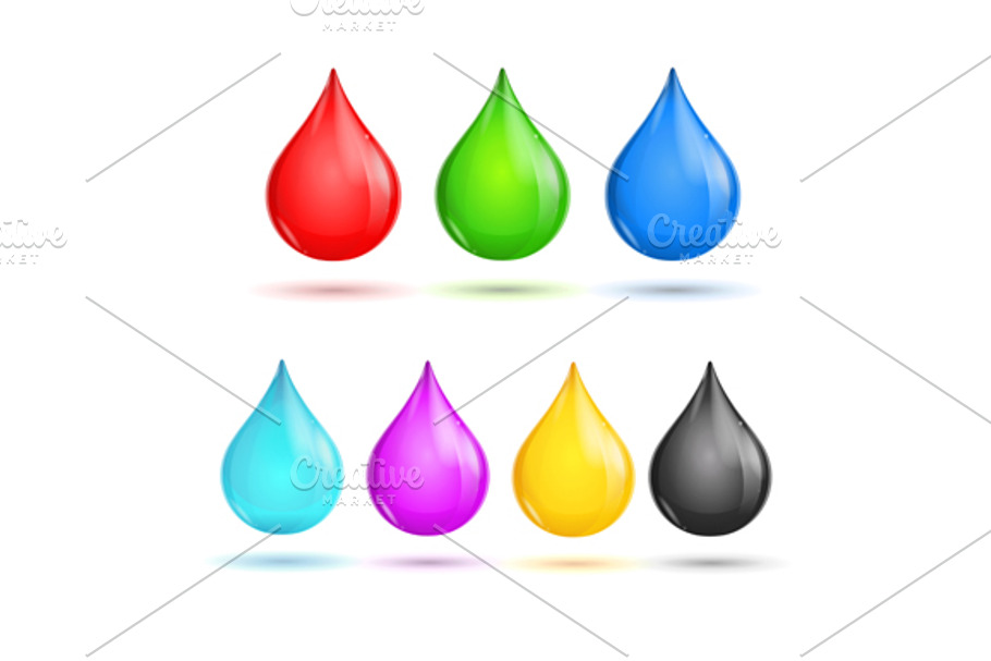 Drops CMYK and RGB. Vector in Illustrations - product preview 8