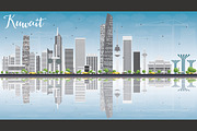 Kuwait Skyline with Gray Buildings