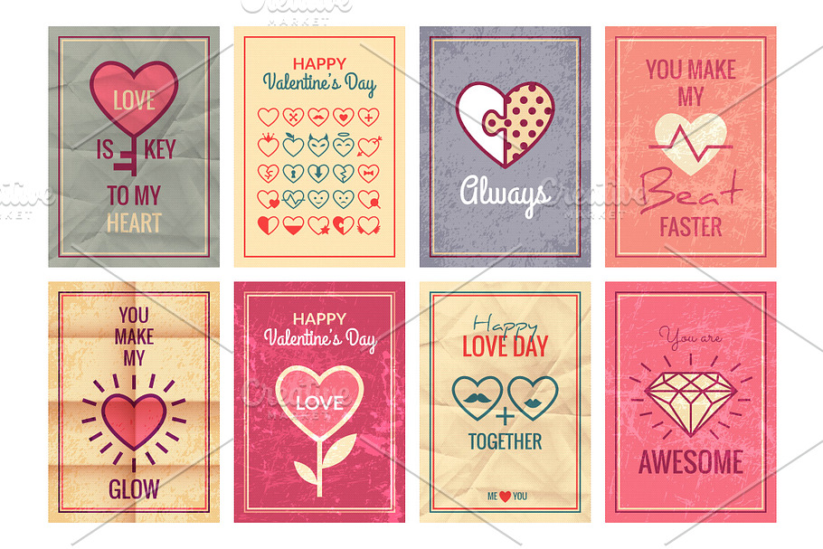 16 Vintage Valentines Day Cards in Illustrations - product preview 8