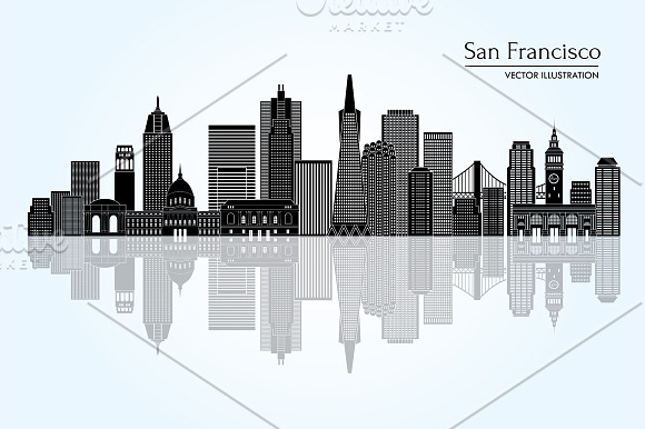 San Francisco skyline in Illustrations - product preview 1