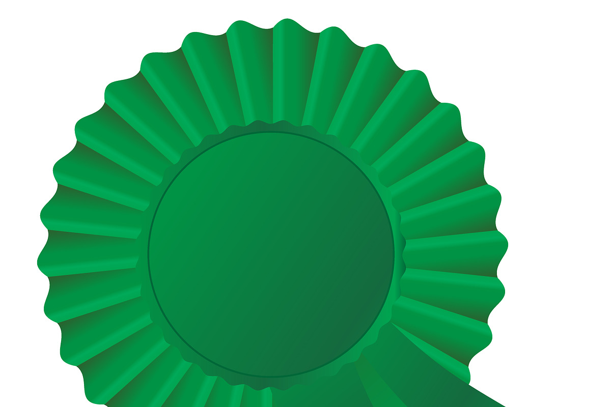 Green rosette ribbon  in Illustrations - product preview 8