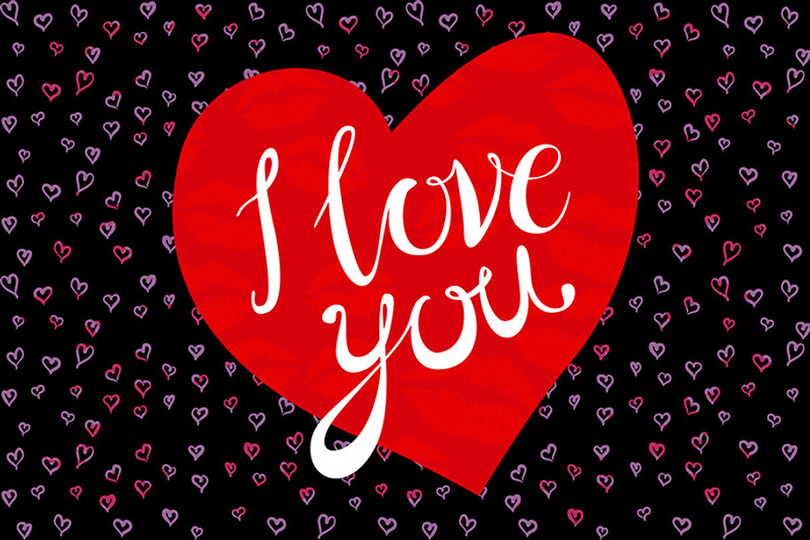  I love you in red heart vintage in Graphics - product preview 8