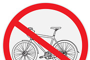 No, bicycle, bike, sign