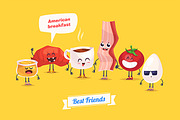 Breakfast. Funny characters