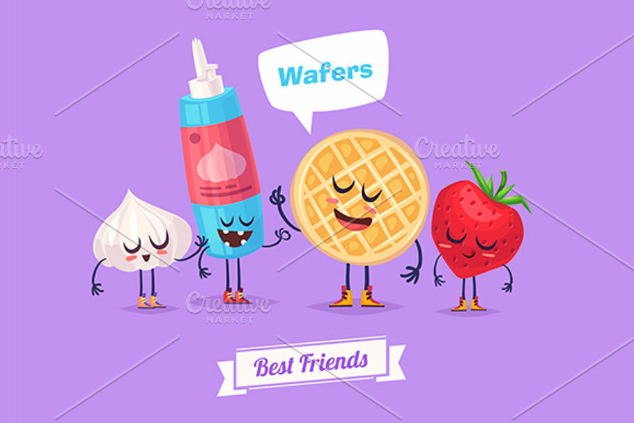 Best friends. Funny characters in Illustrations - product preview 8