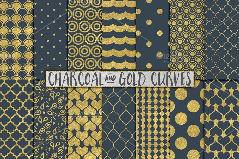 Grey and Gold Foil Backgrounds