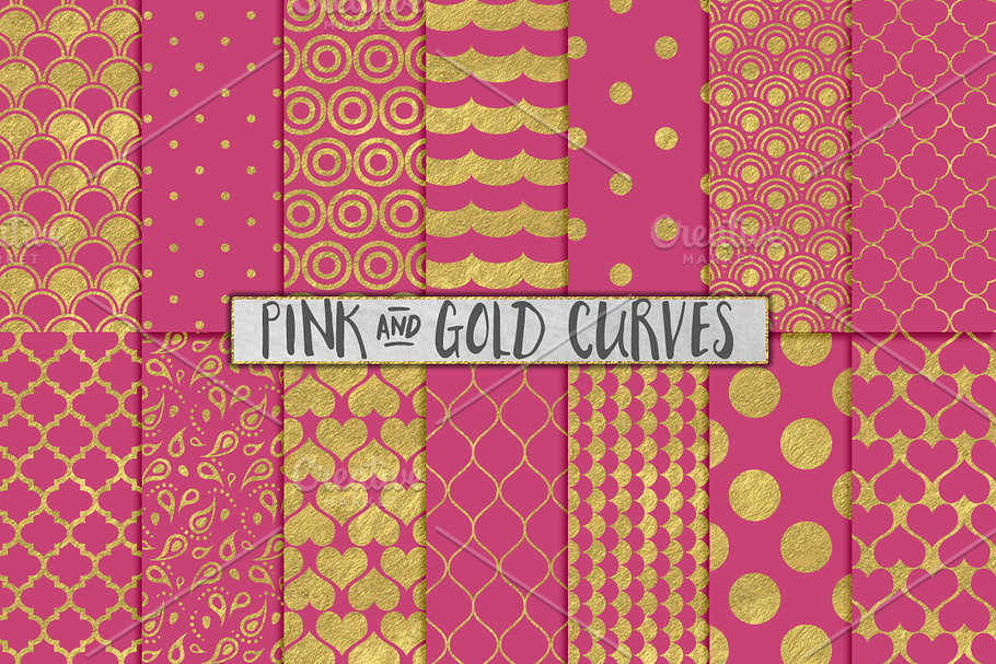 Pink and Gold Foil Backgrounds
