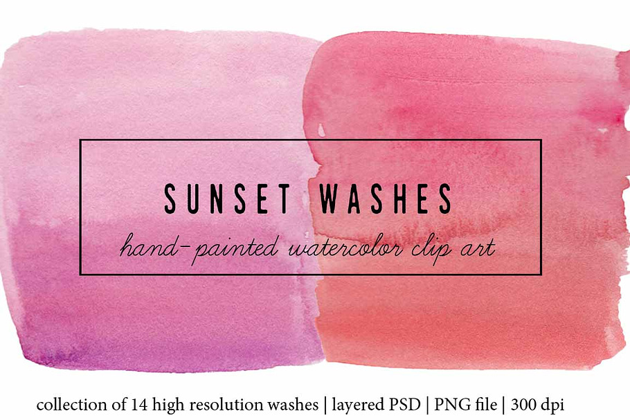 Sunset Washes Watercolor Collection in Objects - product preview 8
