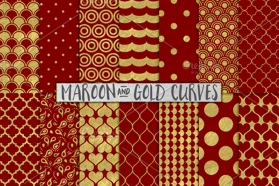 Maroon and Gold Foil Backgrounds