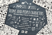 Vector icons and people characters