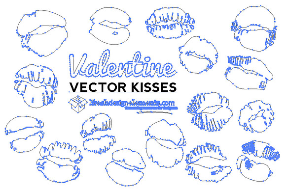 Free Valentine Vector Kisses in Illustrations - product preview 1