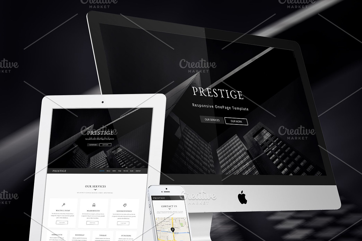 Prestige Minimalistic OnePage Theme in Bootstrap Themes - product preview 8