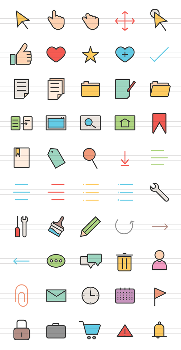 50 Interface Line Filled Icons in Graphics - product preview 1