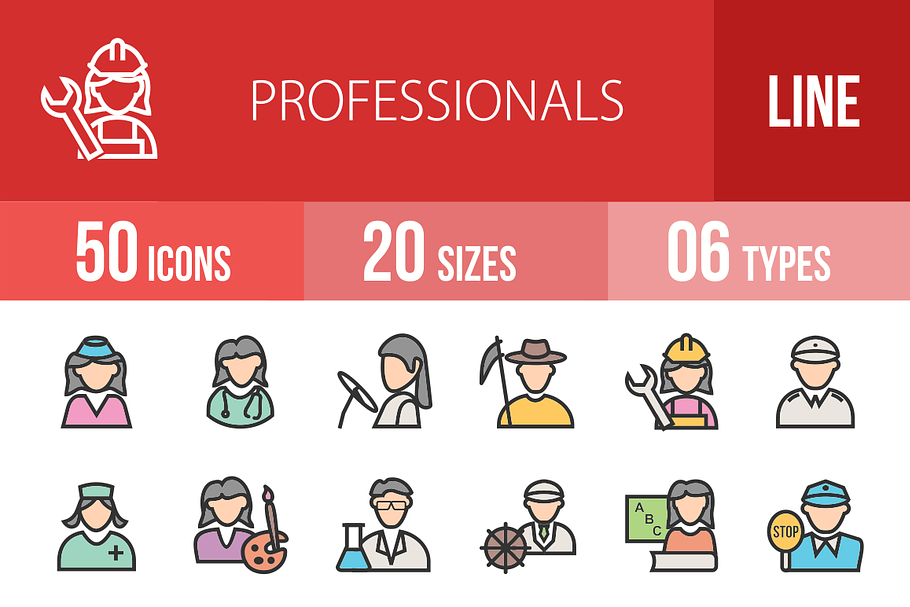 50 Professionals Line Filled Icons in Graphics - product preview 8