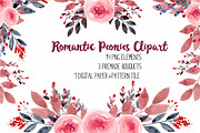 Romantic Peonies Clipart RB-03