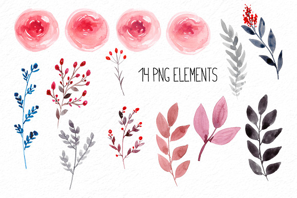 Romantic Peonies Clipart RB-03 in Illustrations - product preview 1