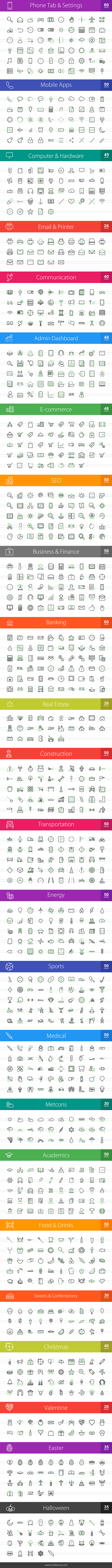 2070 Line Green & Black Icons (V1) in Graphics - product preview 1