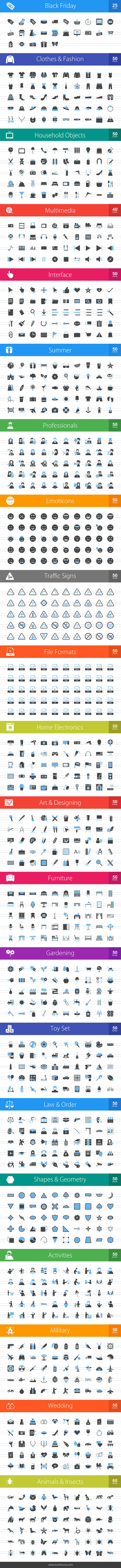 2070 Blue & Black Icons (V1) in Graphics - product preview 2
