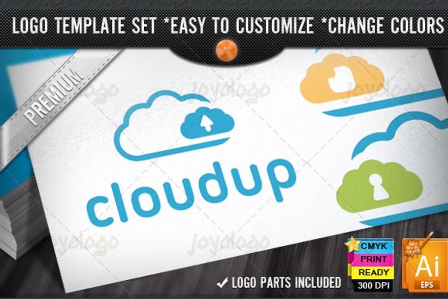 Storage Server Cloud Logo Template