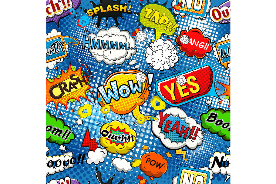 Comic speech bubbles pattern in Illustrations - product preview 8