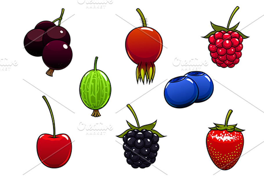 Sweet ripe juicy isolated berries in Graphics - product preview 8