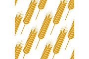 Golden wheat seamless pattern