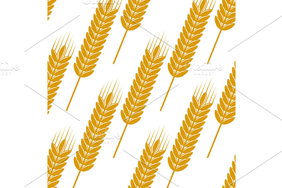 Golden wheat seamless pattern in Patterns - product preview 8