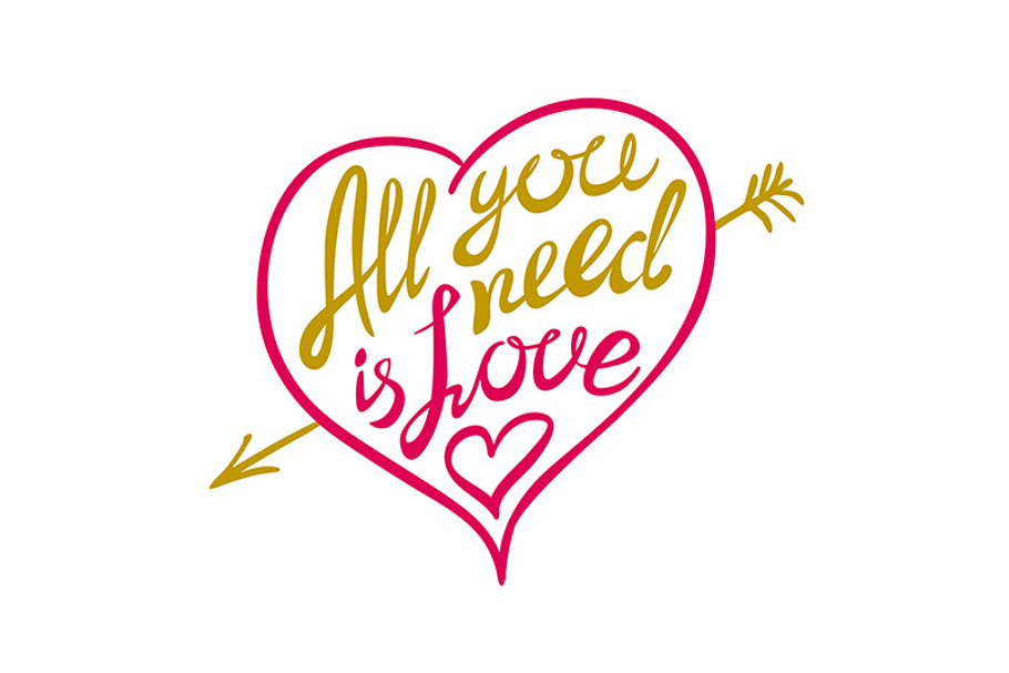 All you need is love lettering in Graphics - product preview 8