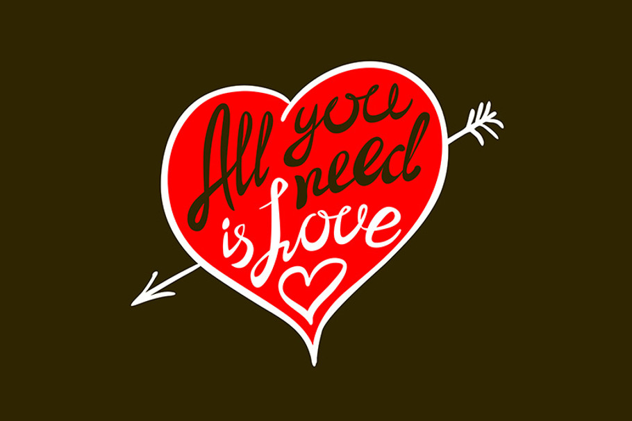 All you need is love lettering in Graphics - product preview 8