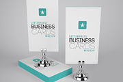 Letterpress Business Cards Mockup #2