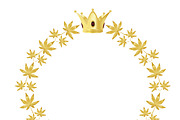 Golden wreath with leaves 