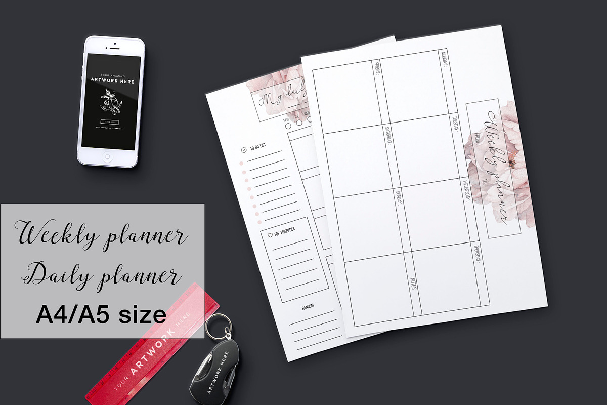 Weekly planner , daily planner in Stationery Templates - product preview 8