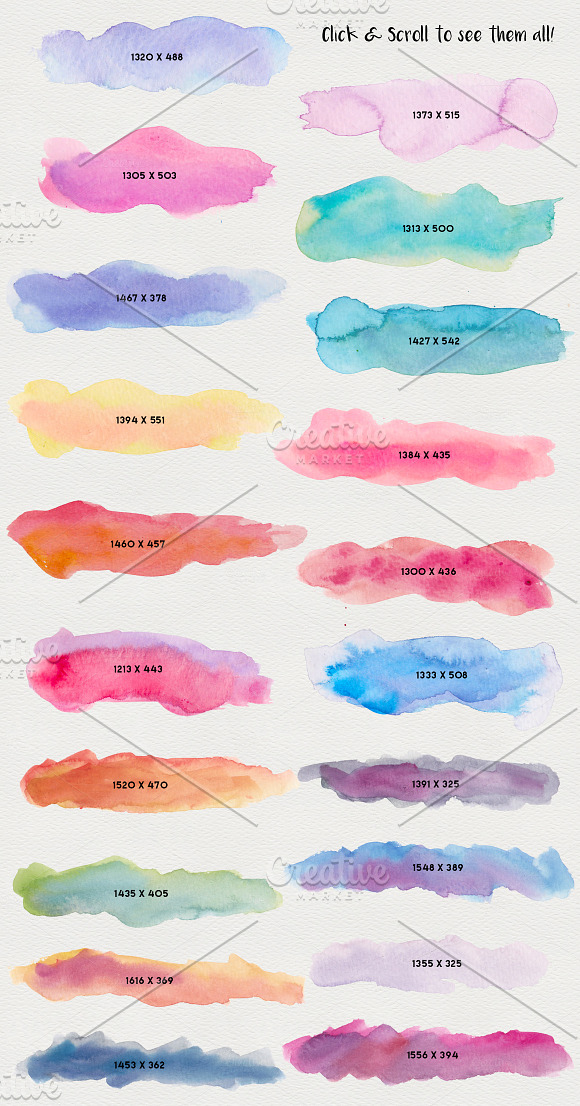 Watercolor Color Streaks in Textures - product preview 1