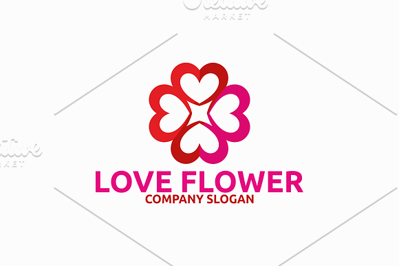 Love Flower in Logo Templates - product preview 2