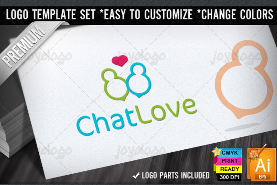 Love People Chat Logo Template in Logo Templates - product preview 8