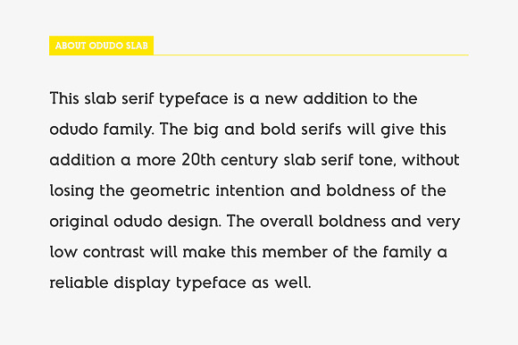 Odudo Slab - Typeface in Slab Serif Fonts - product preview 1