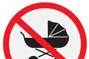 No, baby, carriage, sign 