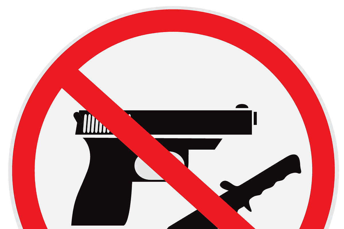 No weapon allowed, prohibited, sign  in Illustrations - product preview 8