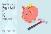 Isometric Piggy Bank