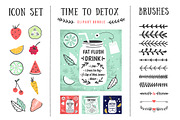 Detox posters and design elements