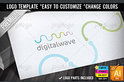 Digital Sound Waves Logo Template