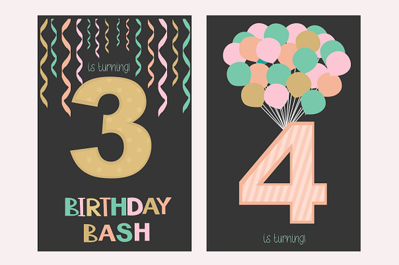 Birthday set of greeting elements in Objects - product preview 3