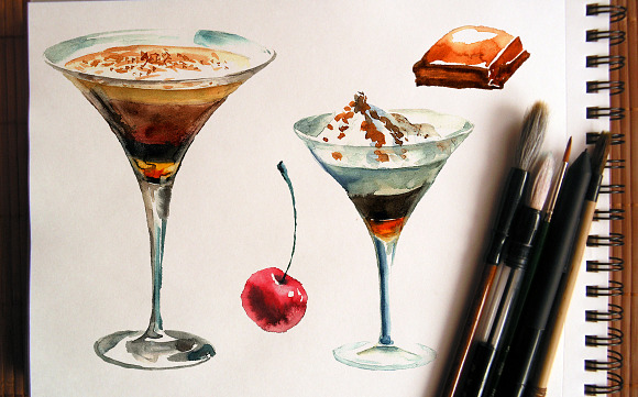 Cocktail drinks in Illustrations - product preview 1