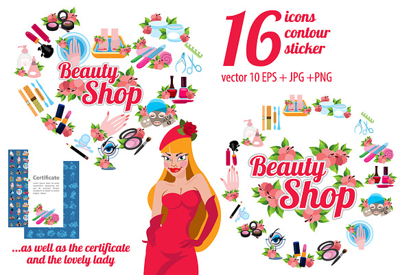 Beauty saloon. Big set in Objects - product preview 2