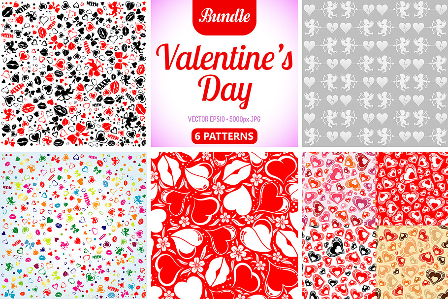 Valentine's Day Seamless Textures in Illustrations - product preview 8