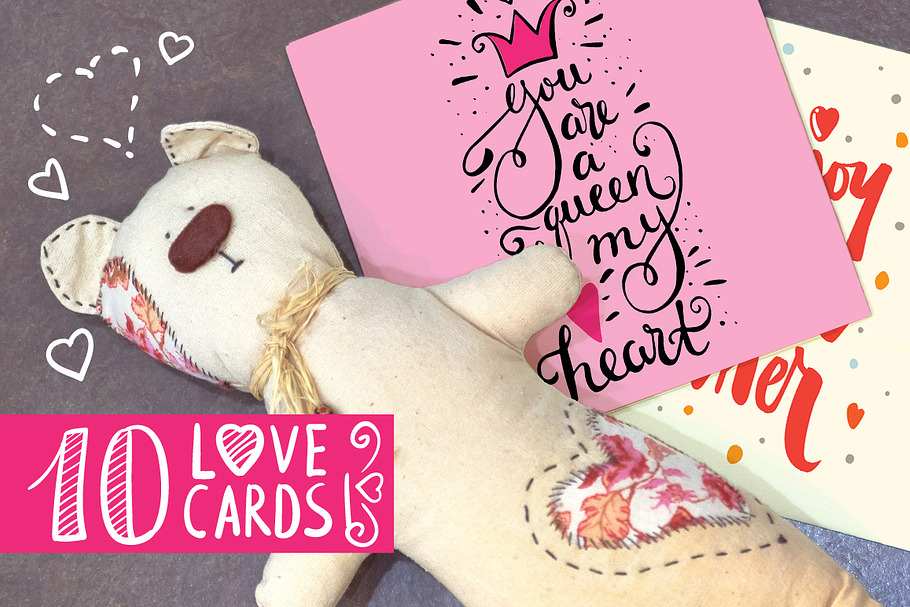 Hand lettering love cards