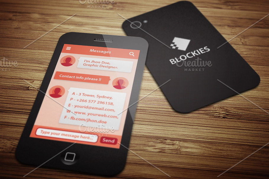 Smart Phone Business Card V.1 in Business Card Templates - product preview 8