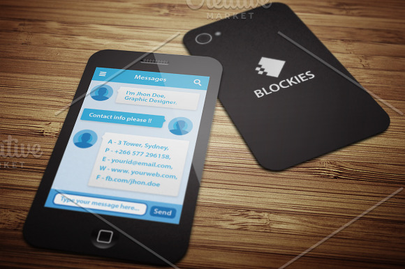 Smart Phone Business Card V.1 in Business Card Templates - product preview 2